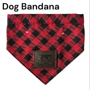 NWOT Tall Tails Dog Bandana Red Black Buffalo Plaid Cotton